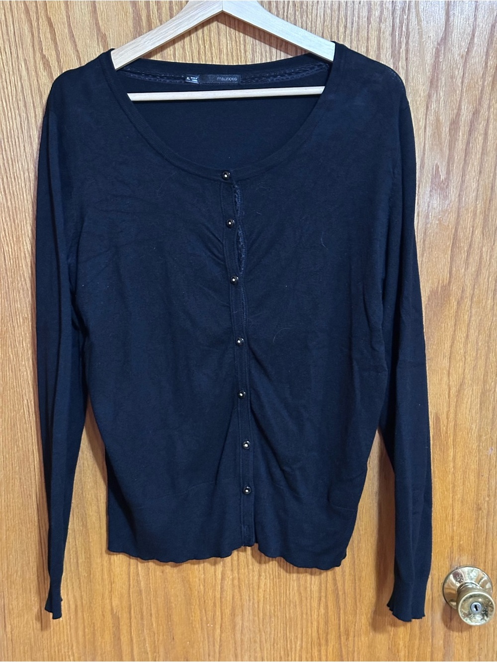 Maurices Black Long-Sleeve Button-Front Cardigan‎ Sz XL
